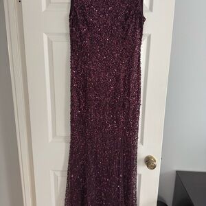 Adrianna Papell- Elegant Purple Sequin Dress